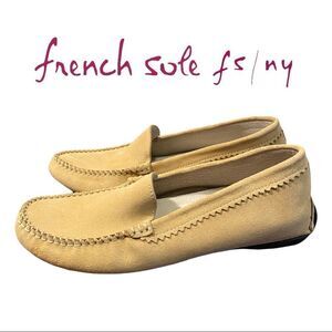 NEW French Sole FS/NY Women's Stella Light Tan Suede Driving Mocs Loafers 36